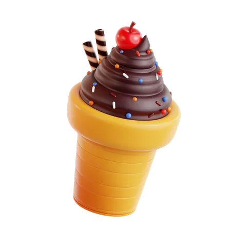 Chocolate ice cream  3D Icon