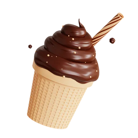 Chocolate Ice Cream  3D Icon