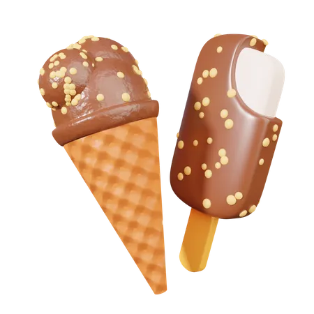 Chocolate Ice Cream  3D Icon