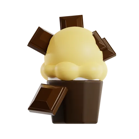 Chocolate Ice Cream  3D Icon