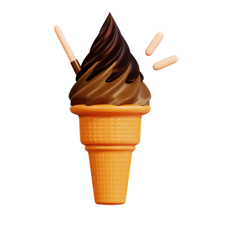 Chocolate Ice Cream  3D Icon