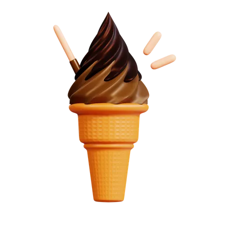 Chocolate Ice Cream  3D Icon