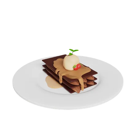 Chocolate Ice Cream Cake  3D Icon