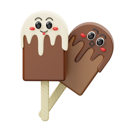 Chocolate Ice Cream Lolly  3D Icon