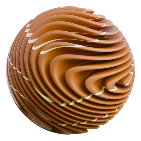 Chocolate Ice Cream Sphere  3D Icon