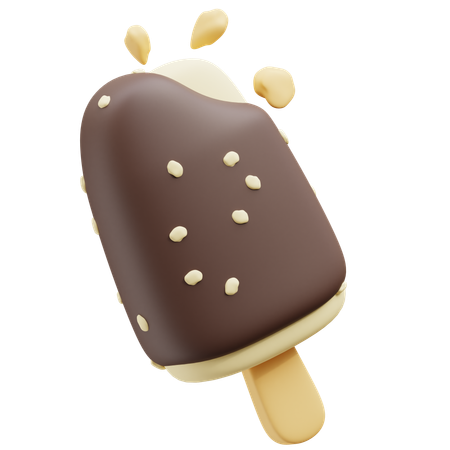 Chocolate ice cream stick  3D Icon