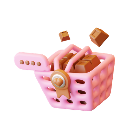 Chocolate In Basket  3D Icon