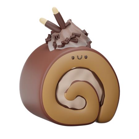 Chocolate Jam Roll  3D Icon