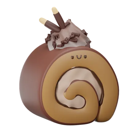 Chocolate Jam Roll  3D Icon