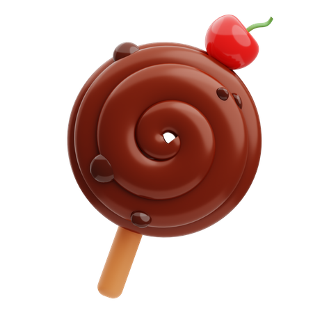 Chocolate Lollipop 3D Illustration