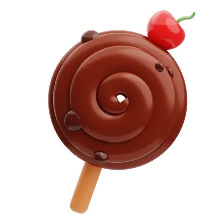 Chocolate Lollipop  3D Illustration