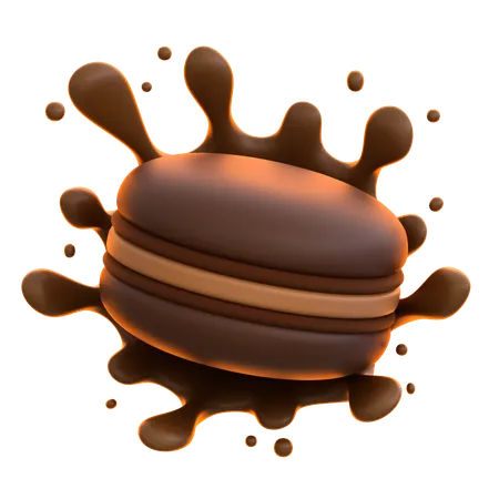 Chocolate Macaron  3D Icon