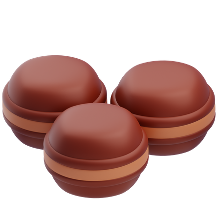 Chocolate Macaron  3D Icon
