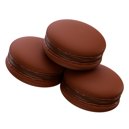 Chocolate Macarons  3D Icon