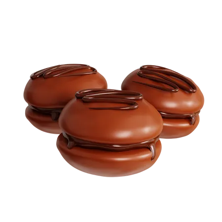 Chocolate Macarons  3D Icon