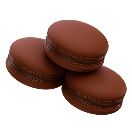 Chocolate Macarons  3D Icon