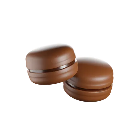 Chocolate Macaroon  3D Icon