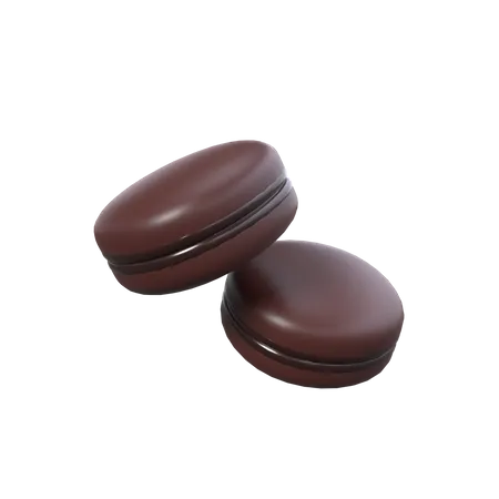 Chocolate Macaroon  3D Icon