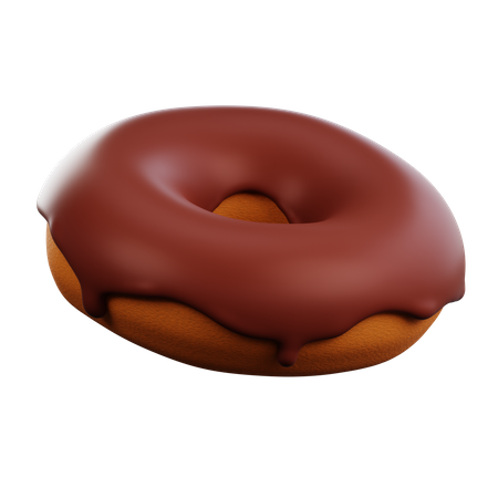 Chocolate Melted Donut  3D Icon