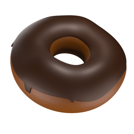 Chocolate Melted Donut  3D Icon