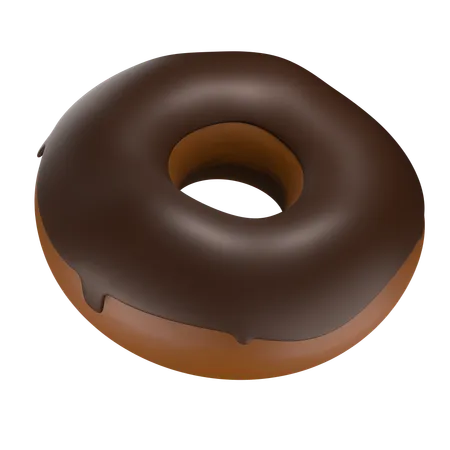 Chocolate Melted Donut  3D Icon