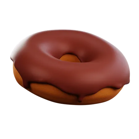 Chocolate Melted Donut  3D Icon