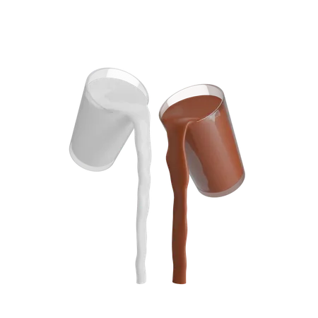 Milk And Chocolate Pour 3D Icon