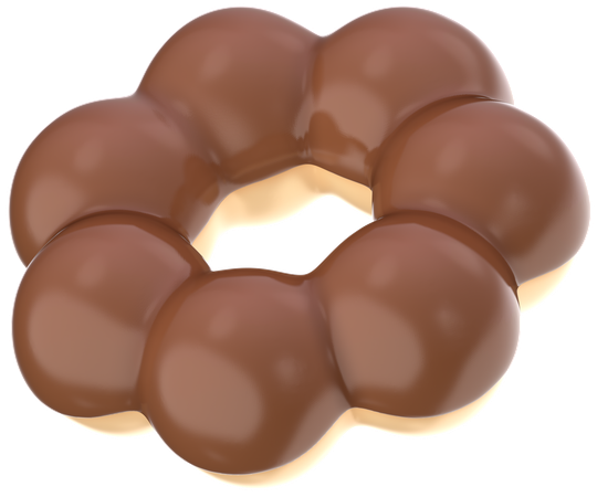 Chocolate mochi donut  3D Icon