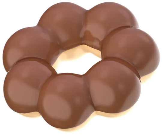 Chocolate mochi donut  3D Icon