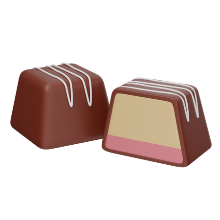 Morango com chocolate  3D Icon