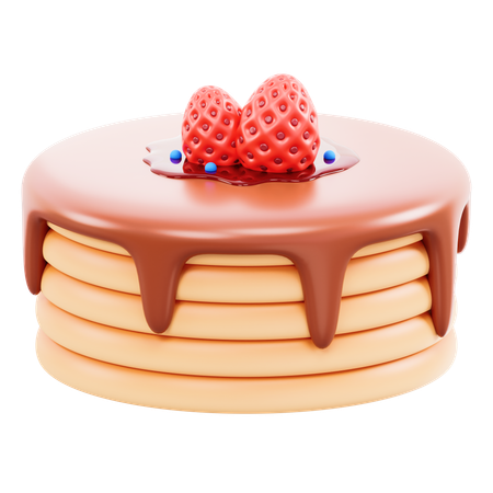 チョコレートパンケーキ  3D Icon