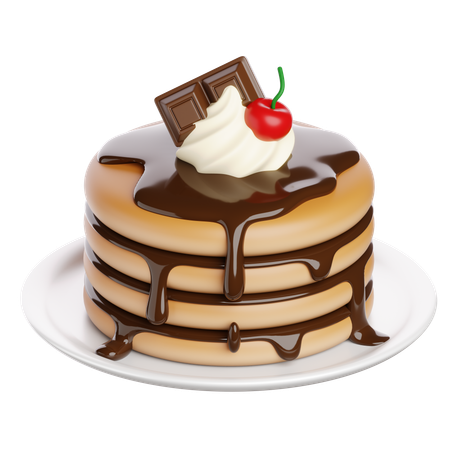 Chocolate Pancakes  3D Icon