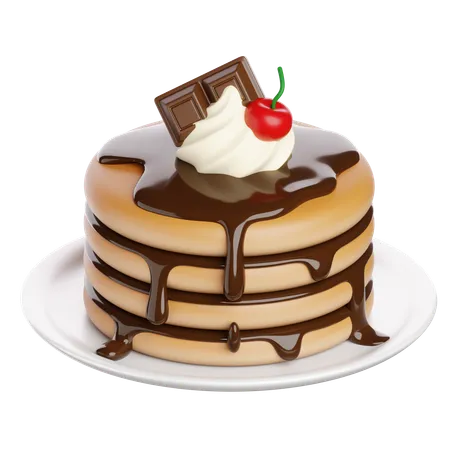 Chocolate Pancakes  3D Icon