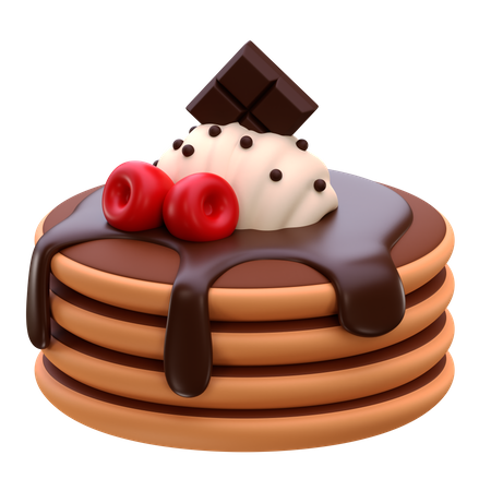 Chocolate Pancakes  3D Icon