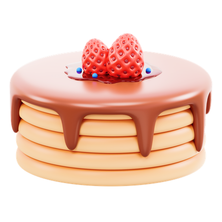 Chocolate Pancakes  3D Icon