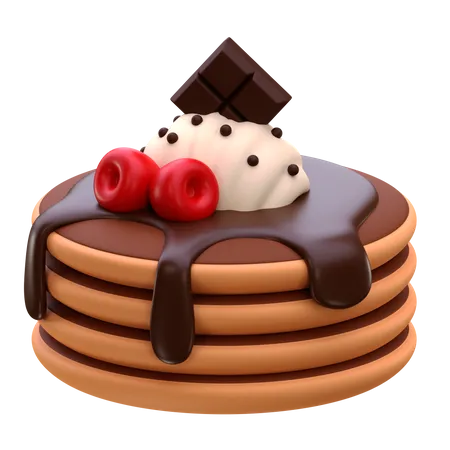 Chocolate Pancakes  3D Icon