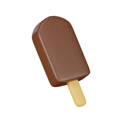 Chocolate Ice Cream Bar On A Stick 3 D Illustration 3D Icon