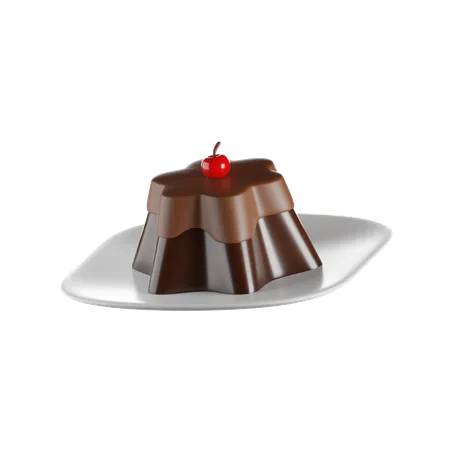 Chocolate Puding 3 D Render Isolated Images 3D Icon