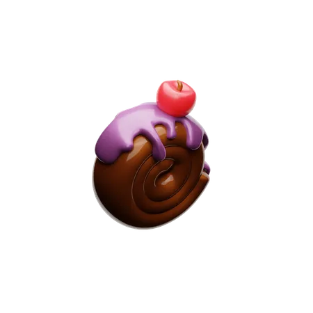Chocolate Roll  3D Icon