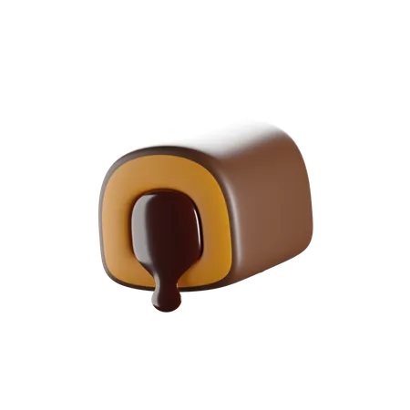Chocolate Roll Cake 3 D Render Isolated Images 3D Icon