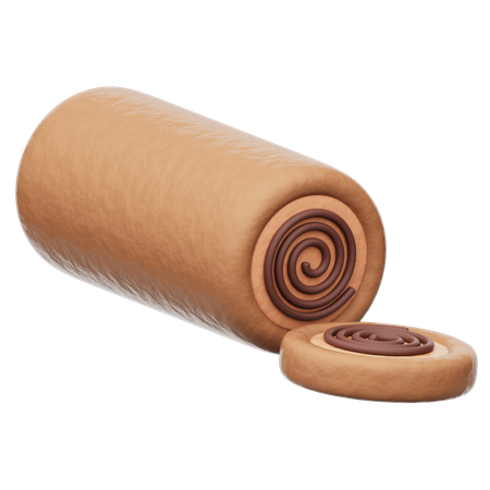 Chocolate Roll Cake  3D Icon