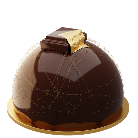 Chocolate Round Cake 3D Illustration