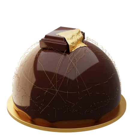 Chocolate Round Cake  3D Illustration