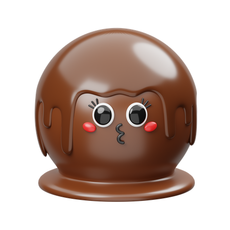 Chocolate Round Cake 3D Icon