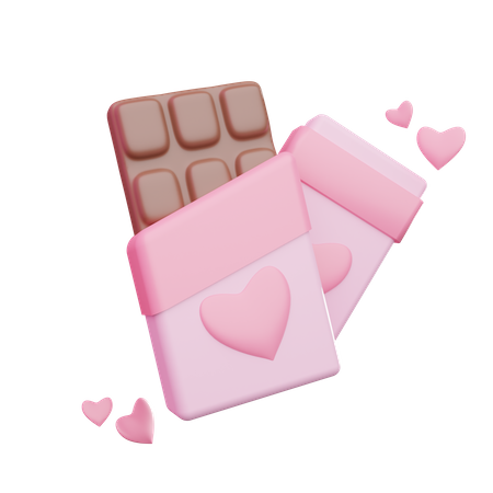 Chocolate de san valentin  3D Illustration