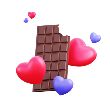 Chocolate de san valentin  3D Illustration