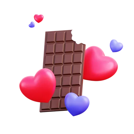 Chocolate de san valentin  3D Illustration