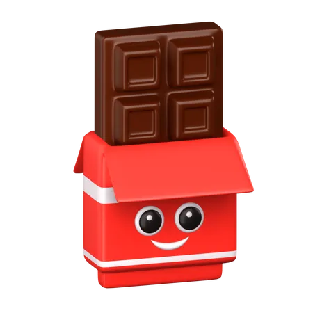 Cute Chocolate Smile 3 D Cute Food Icon 3D Icon