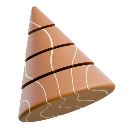 Chocolate Soft Serve Ice Cream Cone  3D Icon