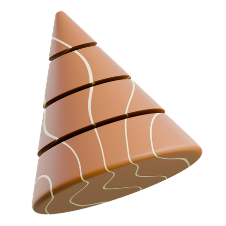 Chocolate Soft Serve Ice Cream Cone  3D Icon